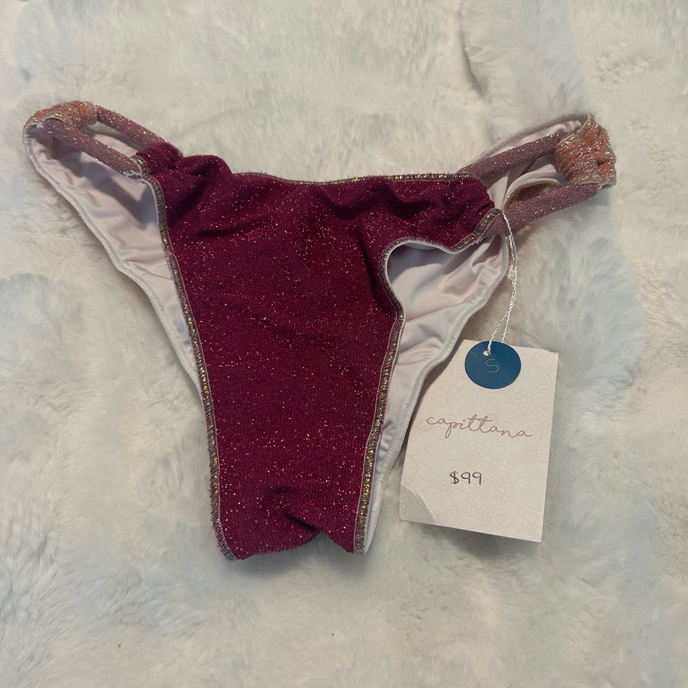 NWT Capittana Woman’s Glittery Pink Bikini Bottom